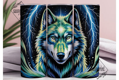 Mystical Wolf 20oz Tumbler Wrap Sublimation sassyprint 