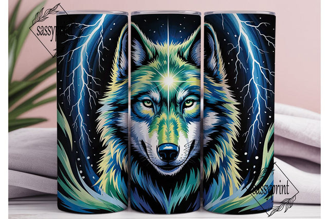 Mystical Wolf 20oz Tumbler Wrap Sublimation sassyprint 