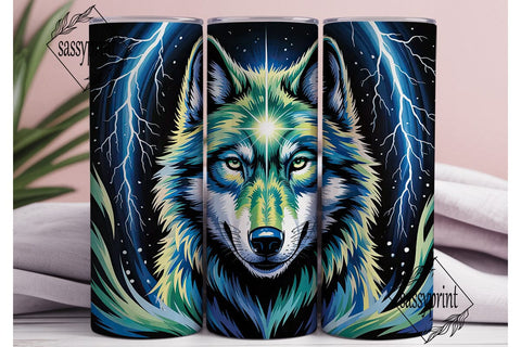Mystical Wolf 20oz Tumbler Wrap Sublimation sassyprint 