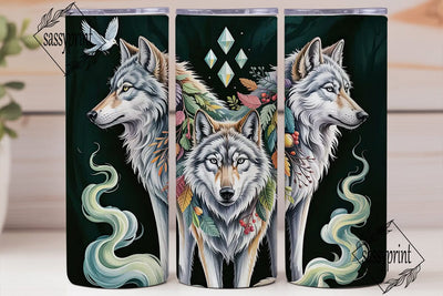 Mystical Wolf 20oz Tumbler Wrap Sublimation sassyprint 