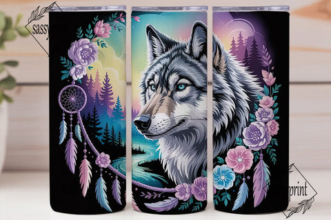 Mystical Wolf 20oz Tumbler Wrap Sublimation sassyprint 