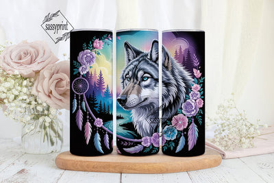 Mystical Wolf 20oz Tumbler Wrap Sublimation sassyprint 