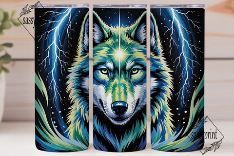 Mystical Wolf 20oz Tumbler Wrap Sublimation sassyprint 