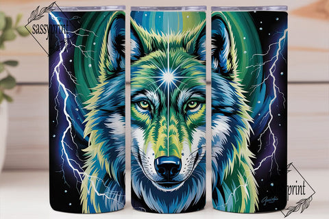 Mystical Wolf 20oz Tumbler Wrap Sublimation sassyprint 