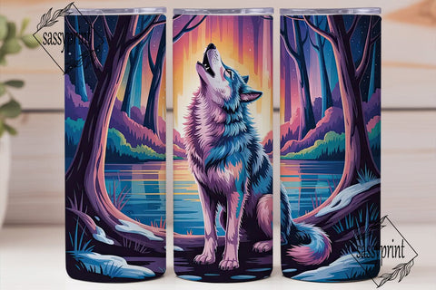 Mystical Wolf 20oz Tumbler Wrap Sublimation sassyprint 