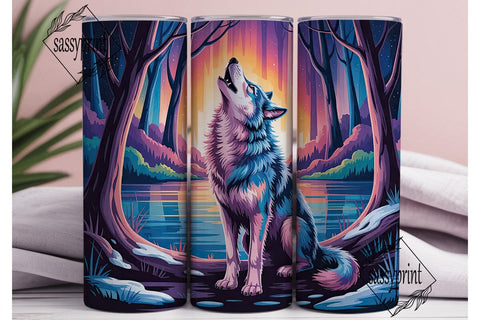 Mystical Wolf 20oz Tumbler Wrap Sublimation sassyprint 