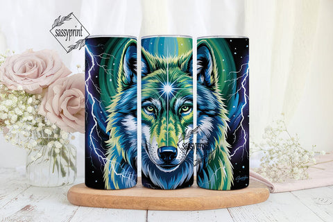 Mystical Wolf 20oz Tumbler Wrap Sublimation sassyprint 