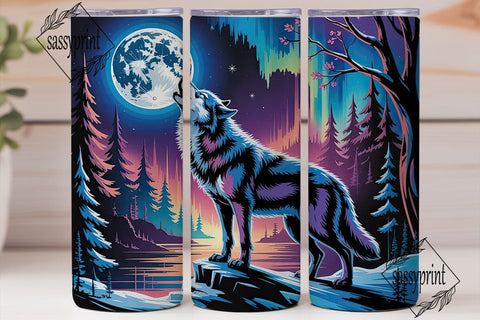 Mystical Wolf 20oz Tumbler Wrap Sublimation sassyprint 
