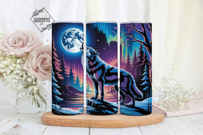 Mystical Wolf 20oz Tumbler Wrap Sublimation sassyprint 