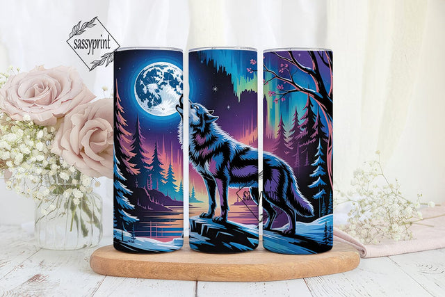 Mystical Wolf 20oz Tumbler Wrap Sublimation sassyprint 