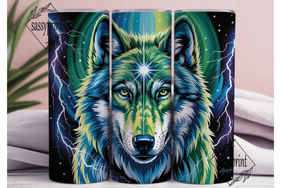 Mystical Wolf 20oz Tumbler Wrap Sublimation sassyprint 