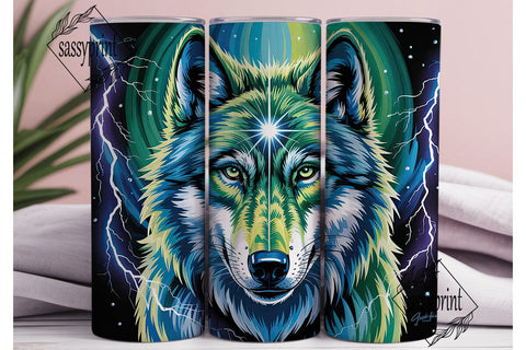 Mystical Wolf 20oz Tumbler Wrap Sublimation sassyprint 