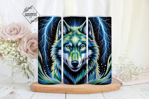 Mystical Wolf 20oz Tumbler Wrap Sublimation sassyprint 