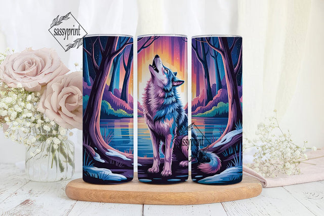 Mystical Wolf 20oz Tumbler Wrap Sublimation sassyprint 