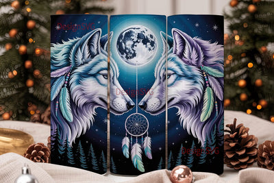 Mystical Wolf Dream Catcher 20oz Tumbler Sublimation DesignSVG 