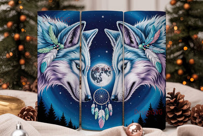 Mystical Wolf Dream Catcher 20oz Tumbler Sublimation DesignSVG 
