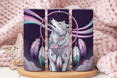 Mystical Wolf Dreamcatcher 20oz Tumbler Sublimation DesignSVG 