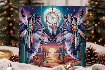 Mystical Wolf Dreamcatcher 20oz Tumbler Sublimation DesignSVG 