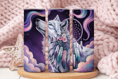 Mystical Wolf Dreamcatcher 20oz Tumbler Sublimation DesignSVG 