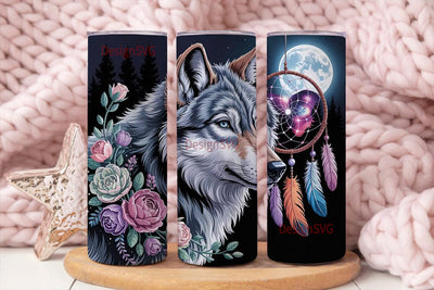 Mystical Wolf Dreamcatcher 20oz Tumbler Sublimation DesignSVG 