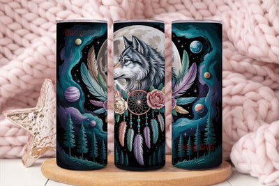 Mystical Wolf Dreamcatcher 20oz Tumbler Sublimation DesignSVG 
