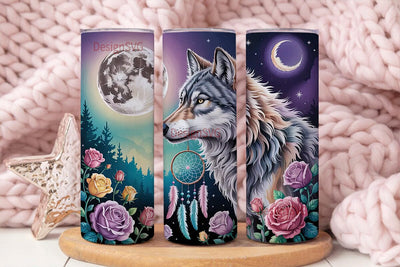 Mystical Wolf Dreamcatcher 20oz Tumbler Sublimation DesignSVG 