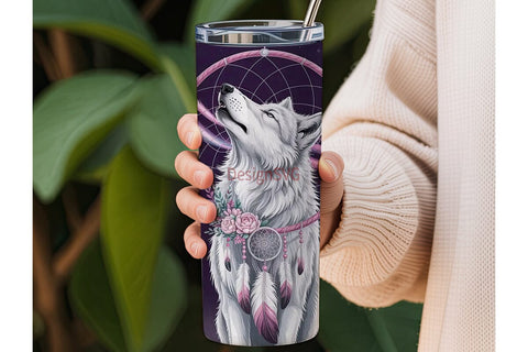 Mystical Wolf Dreamcatcher 20oz Tumbler Sublimation DesignSVG 