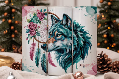 Mystical Wolf Dreamcatcher 20oz Tumbler Sublimation DesignSVG 