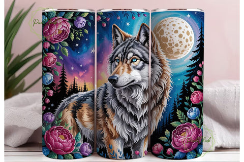 Mystical Wolf Dreamcatcher 20oz Tumbler Sublimation PixelChick 