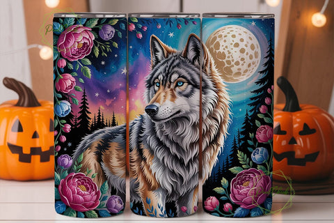 Mystical Wolf Dreamcatcher 20oz Tumbler Sublimation PixelChick 