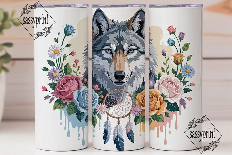 Mystical Wolf Dreamcatcher 20oz Tumbler Sublimation sassyprint 