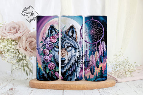 Mystical Wolf Dreamcatcher 20oz Tumbler Sublimation sassyprint 