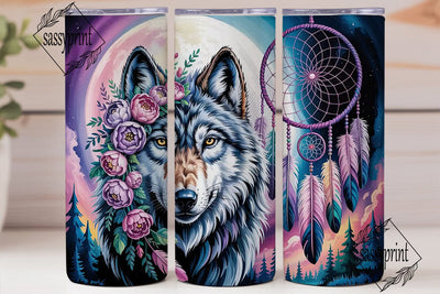 Mystical Wolf Dreamcatcher 20oz Tumbler Sublimation sassyprint 