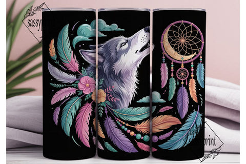 Mystical Wolf Dreamcatcher 20oz Tumbler Sublimation sassyprint 