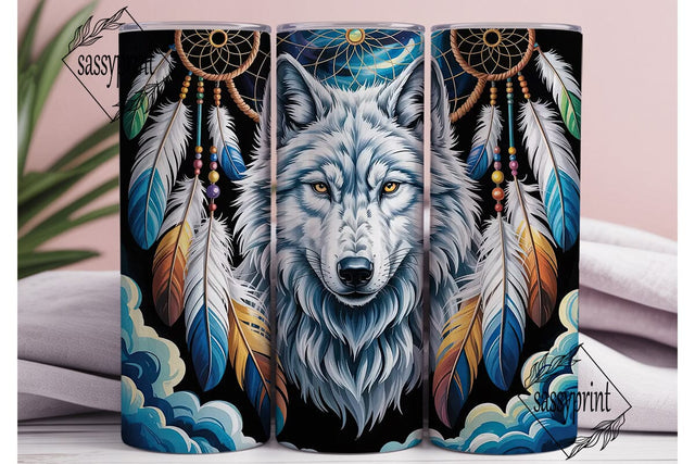 Mystical Wolf Dreamcatcher 20oz Tumbler Sublimation sassyprint 