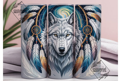 Mystical Wolf Dreamcatcher 20oz Tumbler Sublimation sassyprint 