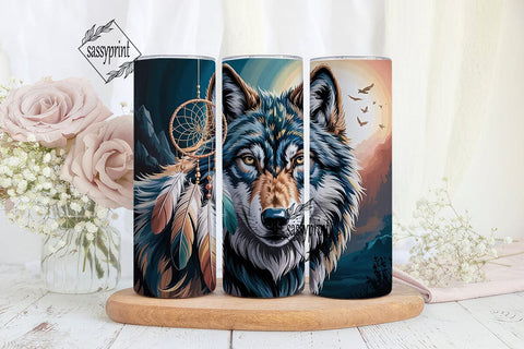 Mystical Wolf Dreamcatcher 20oz Tumbler Sublimation sassyprint 