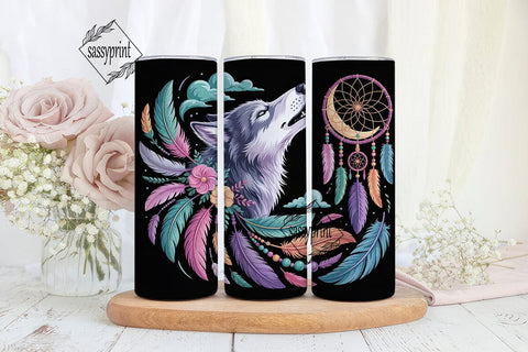 Mystical Wolf Dreamcatcher 20oz Tumbler Sublimation sassyprint 