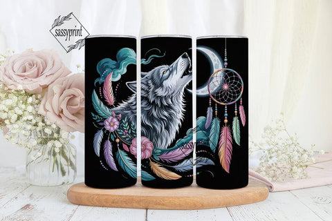 Mystical Wolf Dreamcatcher 20oz Tumbler Sublimation sassyprint 