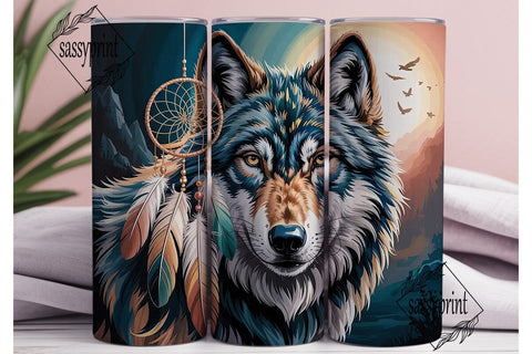 Mystical Wolf Dreamcatcher 20oz Tumbler Sublimation sassyprint 