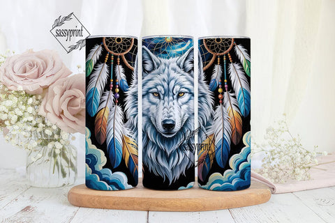 Mystical Wolf Dreamcatcher 20oz Tumbler Sublimation sassyprint 