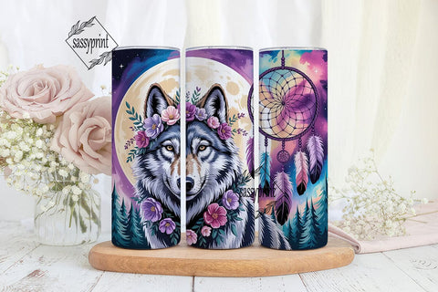 Mystical Wolf Dreamcatcher 20oz Tumbler Sublimation sassyprint 