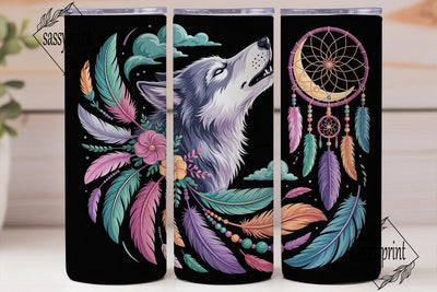 Mystical Wolf Dreamcatcher 20oz Tumbler Sublimation sassyprint 