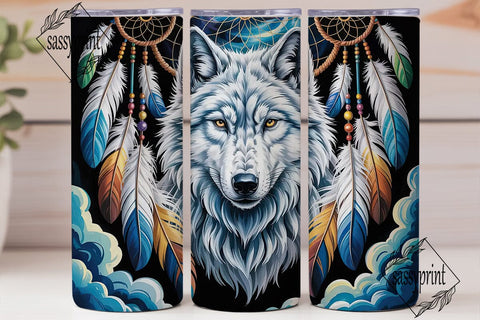 Mystical Wolf Dreamcatcher 20oz Tumbler Sublimation sassyprint 
