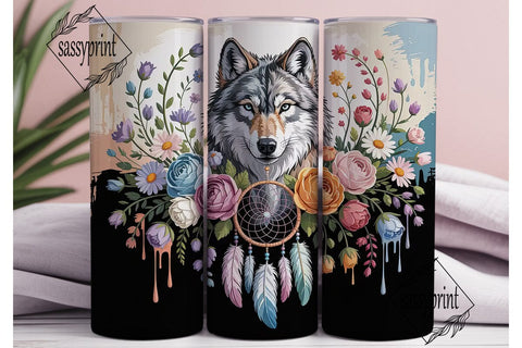 Mystical Wolf Dreamcatcher 20oz Tumbler Sublimation sassyprint 
