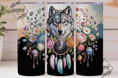 Mystical Wolf Dreamcatcher 20oz Tumbler Sublimation sassyprint 