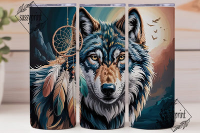 Mystical Wolf Dreamcatcher 20oz Tumbler Sublimation sassyprint 