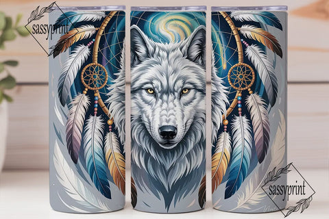 Mystical Wolf Dreamcatcher 20oz Tumbler Sublimation sassyprint 