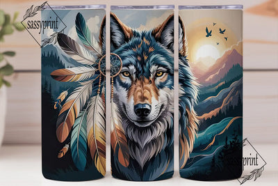 Mystical Wolf Dreamcatcher 20oz Tumbler Sublimation sassyprint 
