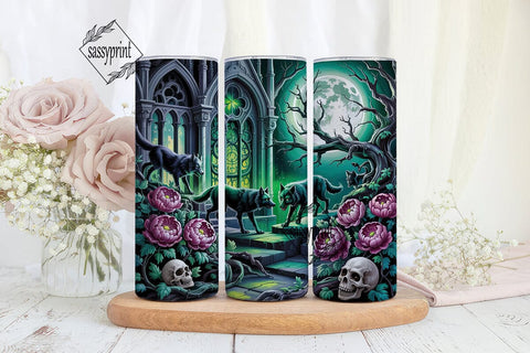 Mystical Wolf Moon 20oz Tumbler Wrap Sublimation sassyprint 